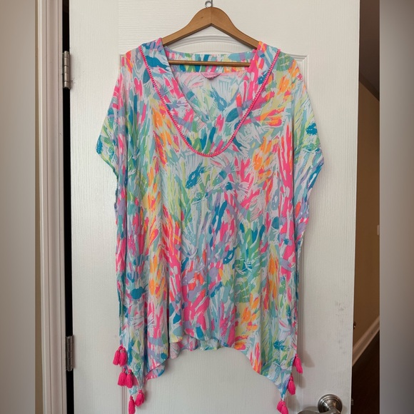 Lilly Pulitzer El Bravo Way Coverup in Sparkling Sands, Size L/XL. - Picture 4 of 12